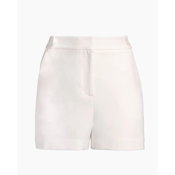 MILLY Aria Cady Sz 6 Button Tab Shorts Ivory Ecru White - Picture 9 of 16